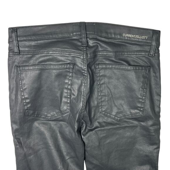 Current/Elliott The High Waist Ankle Skinny Coated Jeans NWT Black Womens 30 - Picture 5 of 7